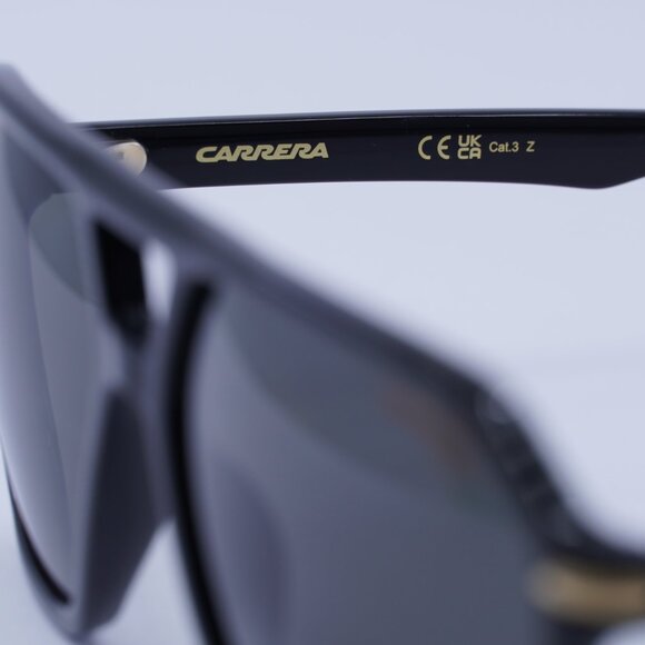 CARRERA 302/S/N 02M2 M9 Sunglasses Black Aviator Frame, Grey Polarized Lenses - Picture 7 of 10